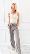 Carefree Fresh Italian Pant- Dark Taupe-100 Pants-Italianissimo-Coastal Bloom Boutique, find the trendiest versions of the popular styles and looks Located in Indialantic, FL