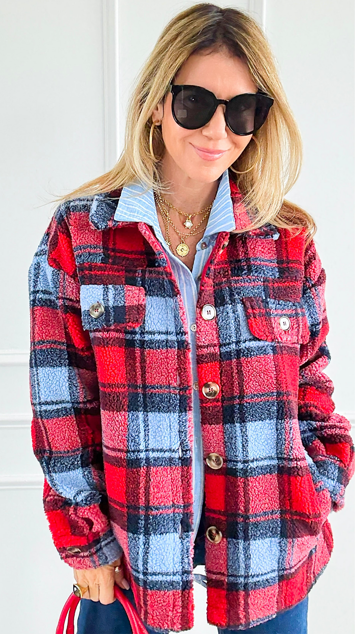 Northern Lights Plaid Shacket-160 Jackets-mystree-Coastal Bloom Boutique, find the trendiest versions of the popular styles and looks Located in Indialantic, FL