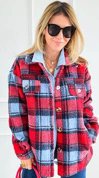Northern Lights Plaid Shacket-160 Jackets-mystree-Coastal Bloom Boutique, find the trendiest versions of the popular styles and looks Located in Indialantic, FL