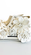 Flower High-Top Canvas Shoes - White-250 Shoes-Chasing Bandits-Coastal Bloom Boutique, find the trendiest versions of the popular styles and looks Located in Indialantic, FL