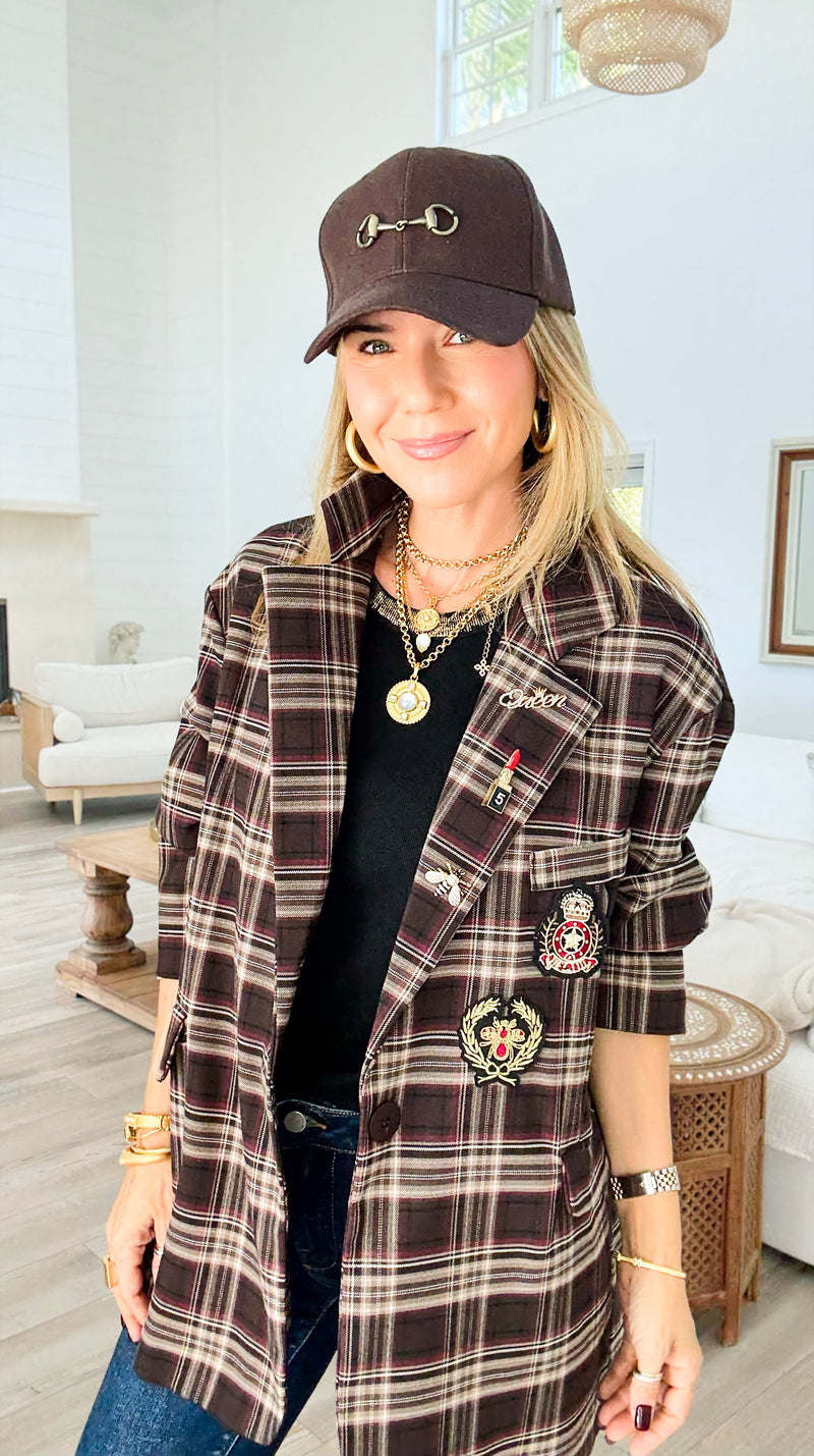 Bee Chic Italian Blazer- Brown-160 Jackets-TATTOO Z-Coastal Bloom Boutique, find the trendiest versions of the popular styles and looks Located in Indialantic, FL