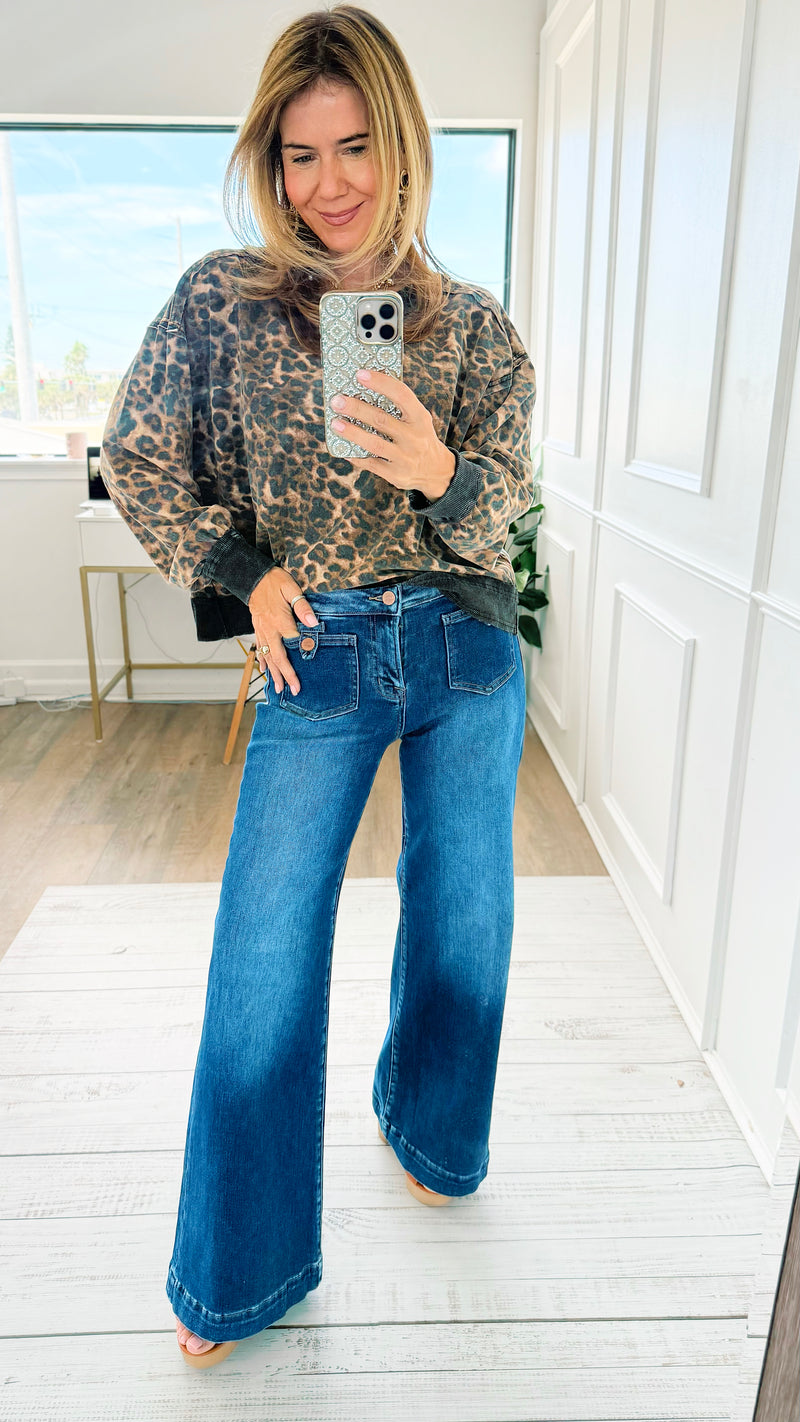 Patch-Pocket Mid Rise Jeans-190 Denim-RISEN JEANS-Coastal Bloom Boutique, find the trendiest versions of the popular styles and looks Located in Indialantic, FL