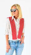 Sailor Chic Button-Down-130 Long sleeve top-PASTEL DESIGN-Coastal Bloom Boutique, find the trendiest versions of the popular styles and looks Located in Indialantic, FL