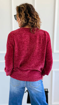 Cuddle Cloud Chenille Sweater-Cabernet-140 Sweaters-Zenana-Coastal Bloom Boutique, find the trendiest versions of the popular styles and looks Located in Indialantic, FL