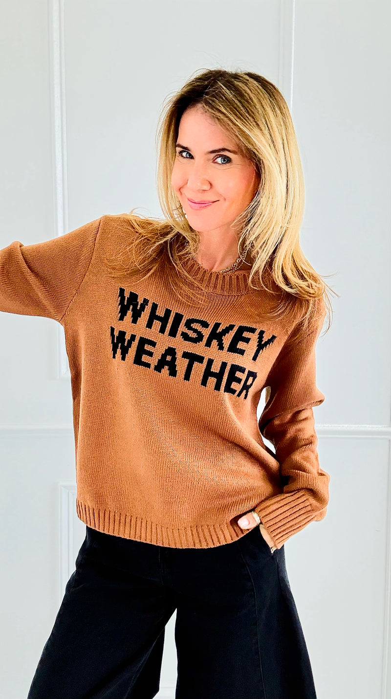 Whiskey Weather Sweater- Brown-140 Sweaters-PANACHE APPAREL-Coastal Bloom Boutique, find the trendiest versions of the popular styles and looks Located in Indialantic, FL