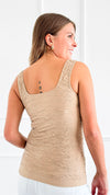 Brazilian Woven Crinkle Cami - Camel-220 Intimates-VZ Group-Coastal Bloom Boutique, find the trendiest versions of the popular styles and looks Located in Indialantic, FL