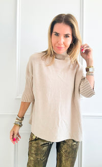Break Free Italian Sweater Top - Heather Beige-140 Sweaters-Italianissimo-Coastal Bloom Boutique, find the trendiest versions of the popular styles and looks Located in Indialantic, FL