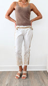 Belted Paris Pants-170 Bottoms-Zannza Couture-Coastal Bloom Boutique, find the trendiest versions of the popular styles and looks Located in Indialantic, FL