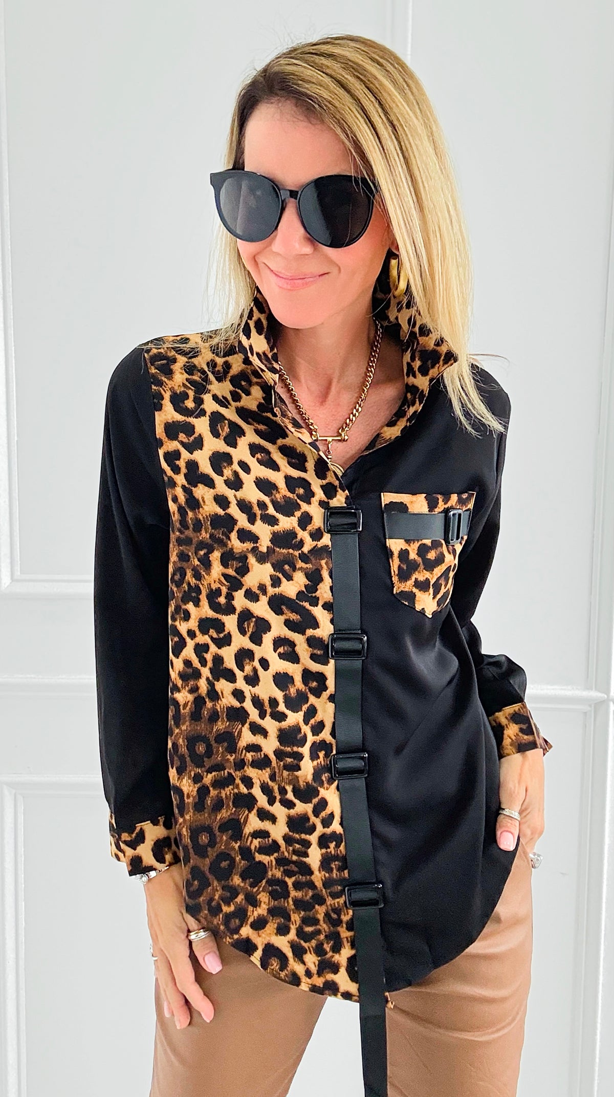 Wild Signature Blouse-110 Long Sleeve Tops-7Mango7-Coastal Bloom Boutique, find the trendiest versions of the popular styles and looks Located in Indialantic, FL