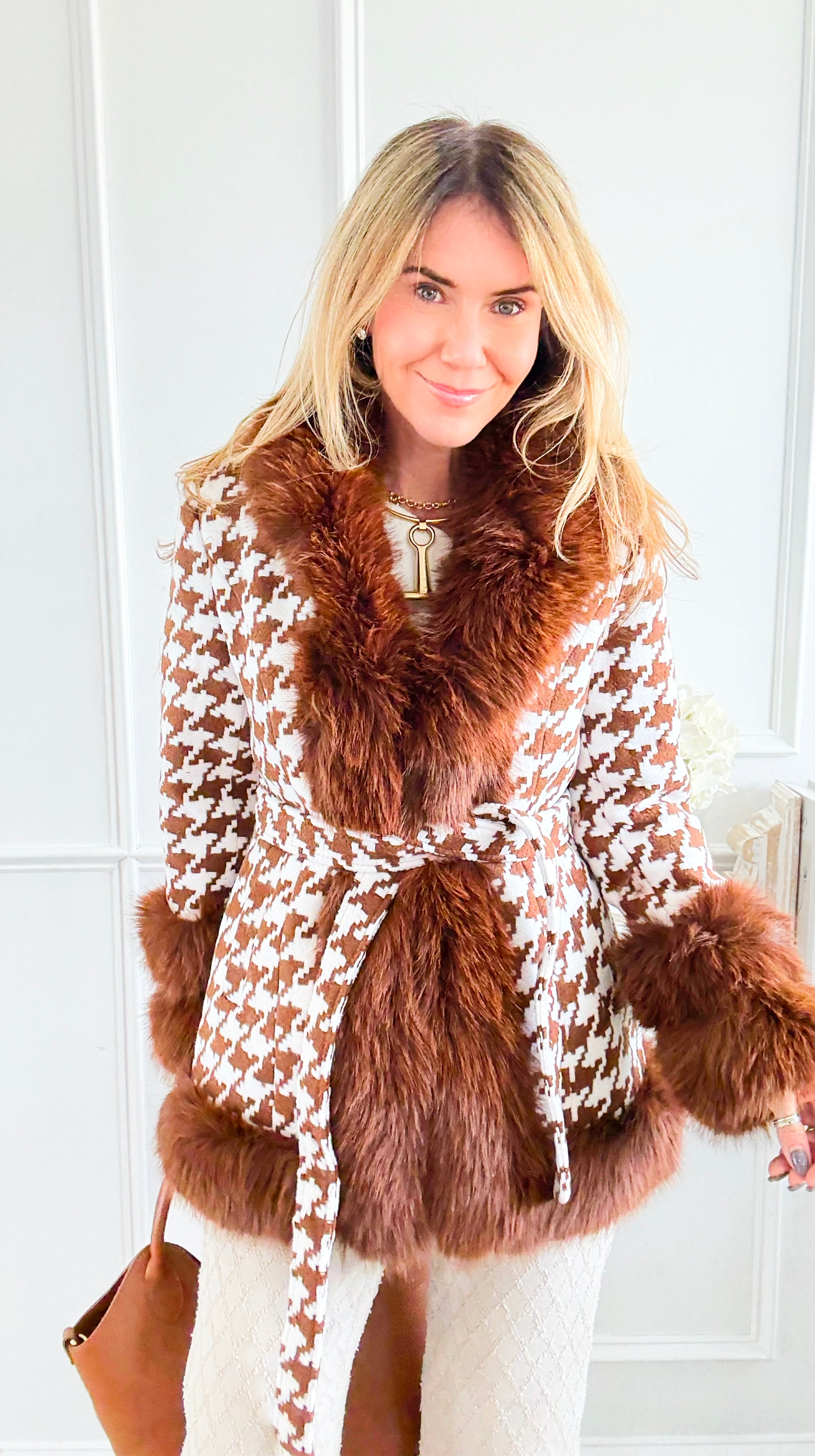 Coco Contrast Faux Fur Coat-160 Jackets-Rousseau-Coastal Bloom Boutique, find the trendiest versions of the popular styles and looks Located in Indialantic, FL