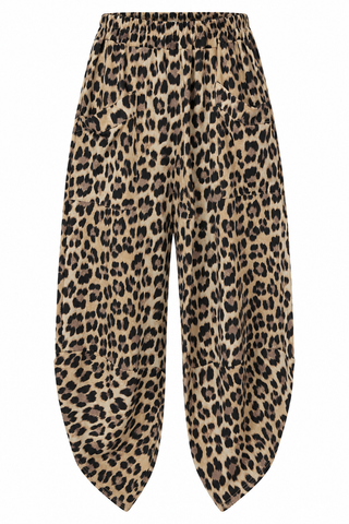 La Spezia Italian Barrel Pant - Leopard/Taupe