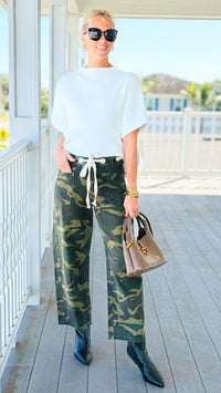 Playful Dot Explorer Wide Leg Pants - Camo