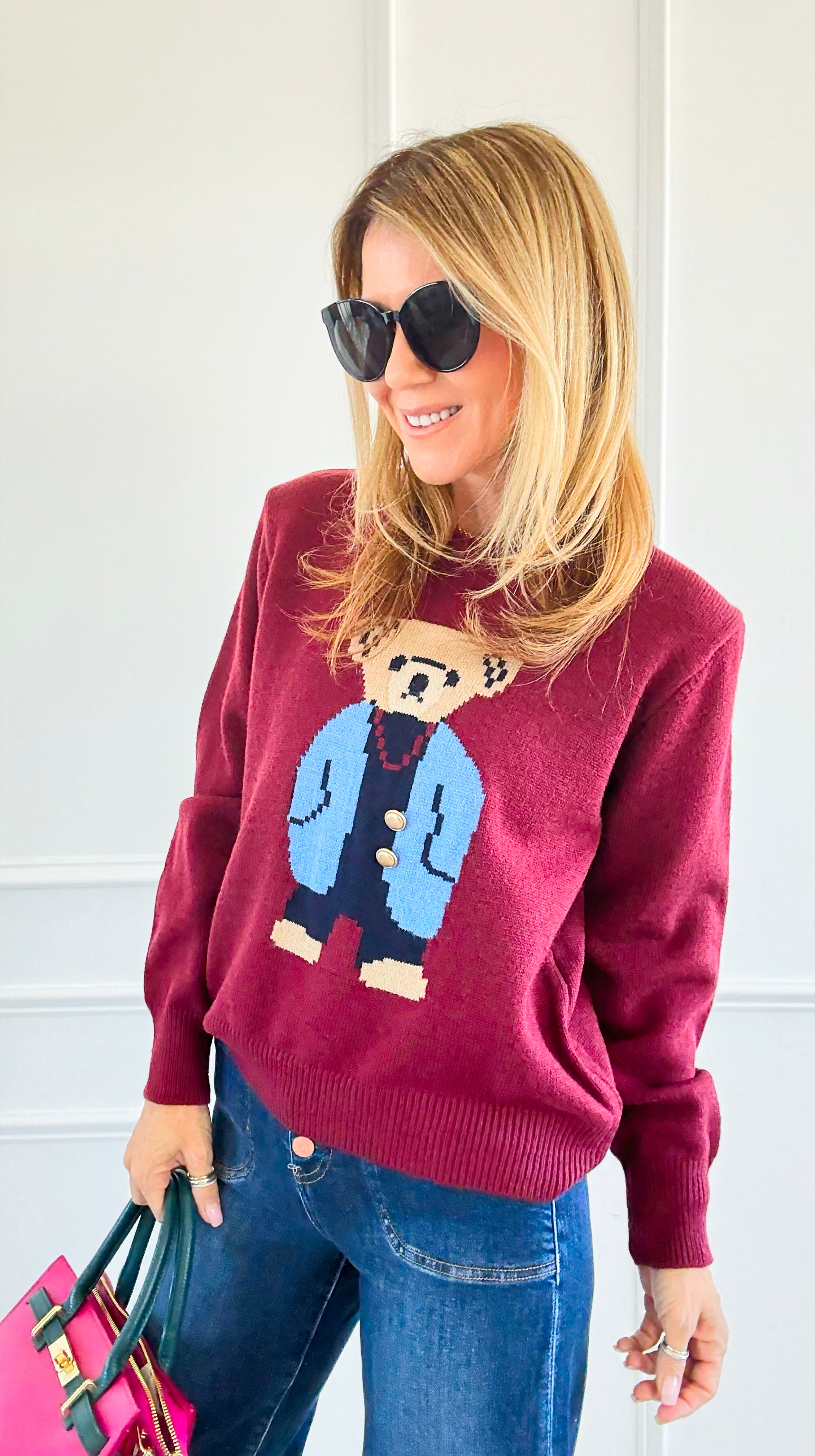 Beary Gentleman Sweater-140 Sweaters-Weilco-Coastal Bloom Boutique, find the trendiest versions of the popular styles and looks Located in Indialantic, FL