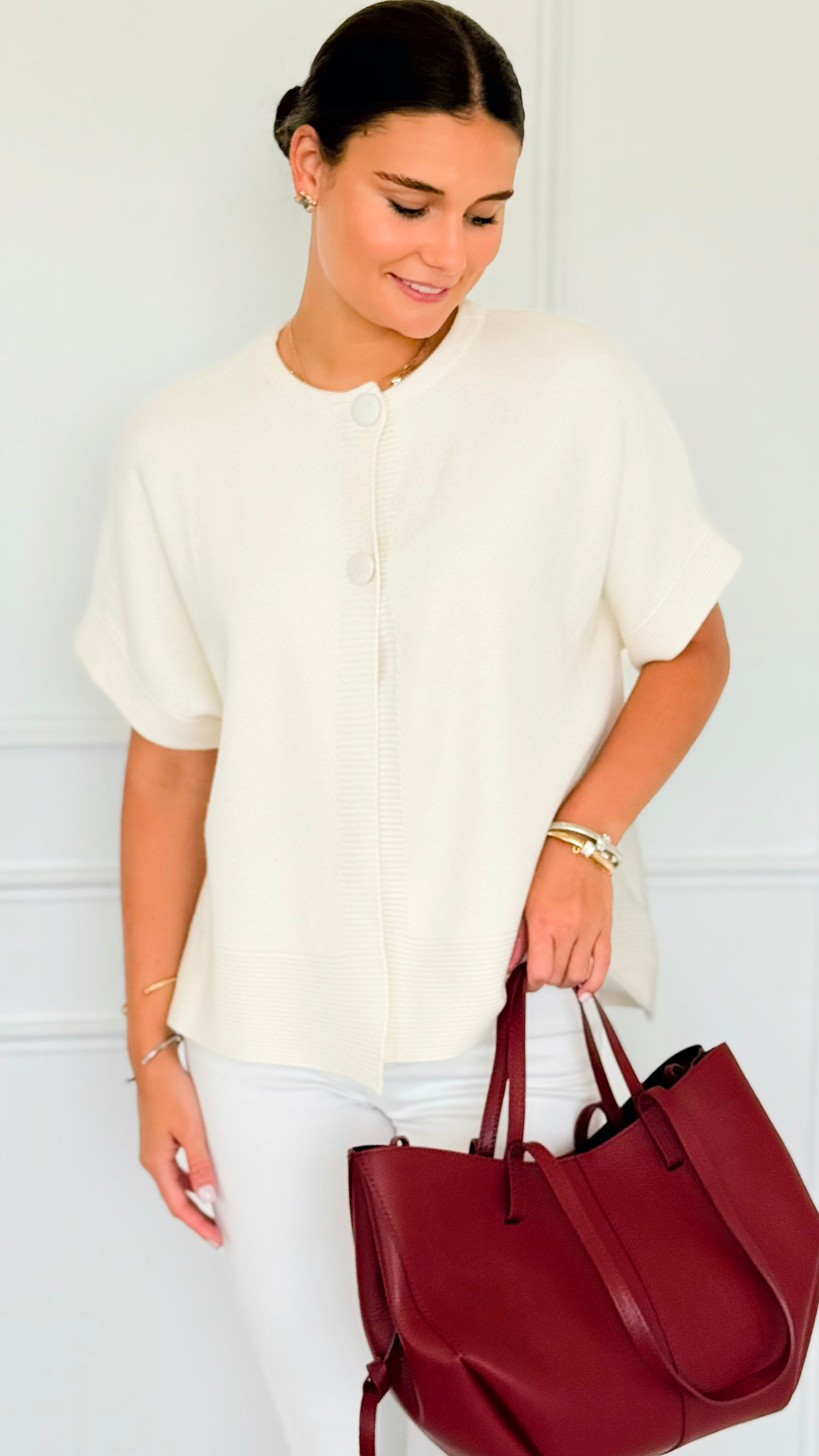 Plush Edit Italian Cardigan- Winter White-150 Cardigans/Layers-Italianissimo-Coastal Bloom Boutique, find the trendiest versions of the popular styles and looks Located in Indialantic, FL
