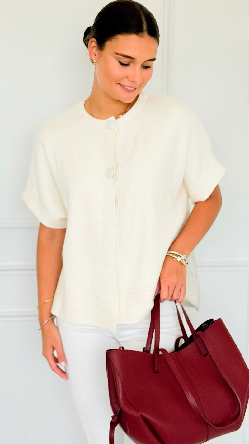 Plush Edit Italian Cardigan- Winter White-150 Cardigans/Layers-Italianissimo-Coastal Bloom Boutique, find the trendiest versions of the popular styles and looks Located in Indialantic, FL