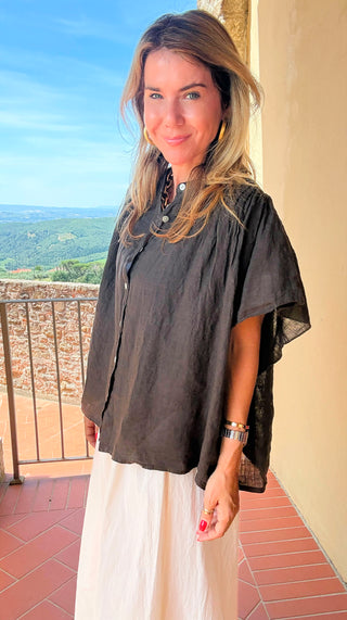 Sweet Simplicity Italian Top- Brown