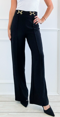 Boujie Allure Tailored Pants - Black-170 Bottoms-Michel-Coastal Bloom Boutique, find the trendiest versions of the popular styles and looks Located in Indialantic, FL