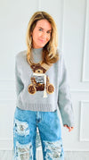 Bundle Up Bear Italian Sweater-140 Sweaters-Italianissimo-Coastal Bloom Boutique, find the trendiest versions of the popular styles and looks Located in Indialantic, FL