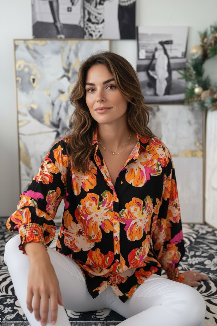 Bloom With a View Top-130 Long Sleeve Tops-Jodifl-Coastal Bloom Boutique, find the trendiest versions of the popular styles and looks Located in Indialantic, FL