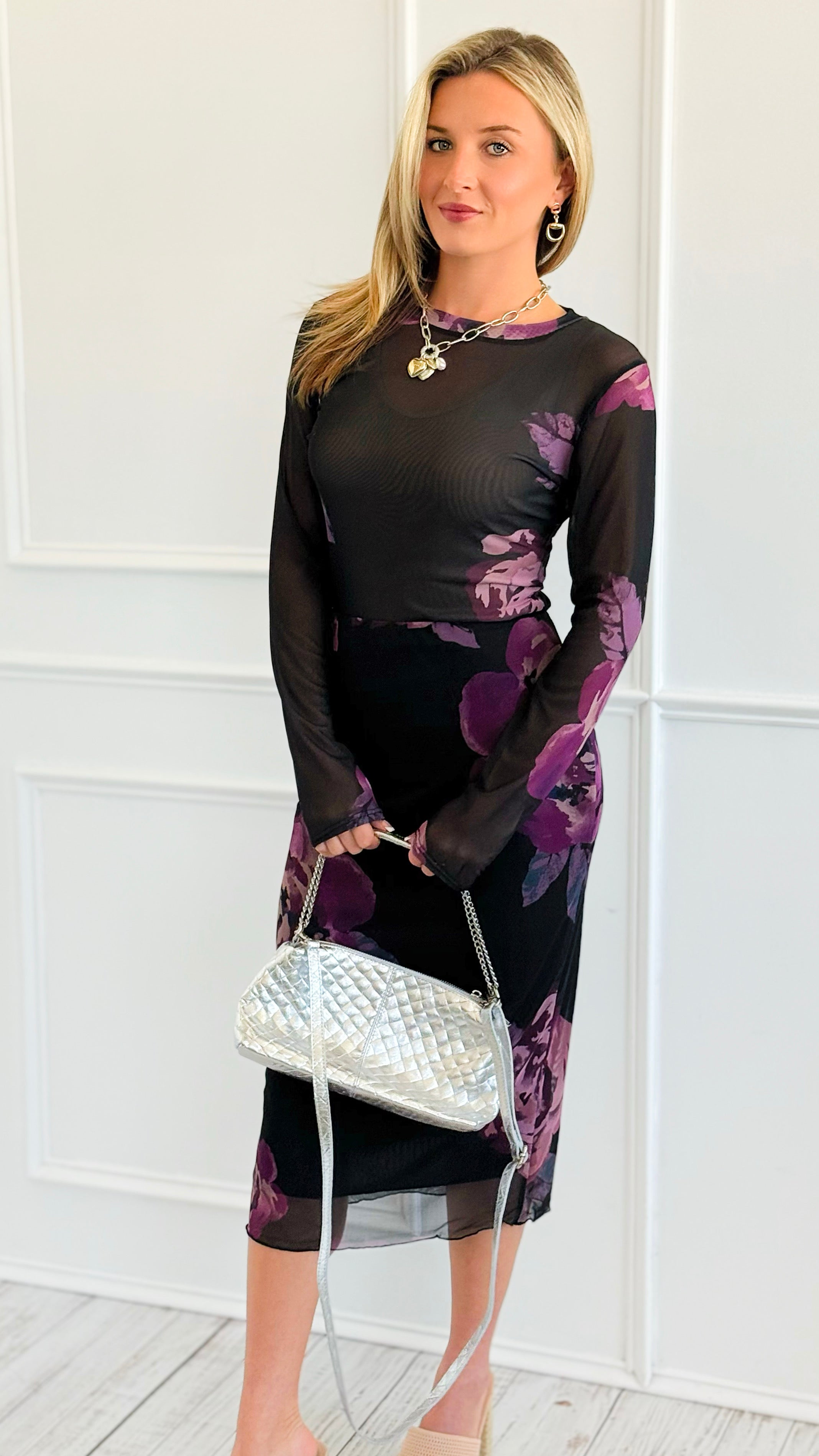 After Dusk Floral Mesh Skirt-170 Bottoms-sew in love-Coastal Bloom Boutique, find the trendiest versions of the popular styles and looks Located in Indialantic, FL