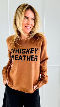 Whiskey Weather Sweater- Brown-140 Sweaters-PANACHE APPAREL-Coastal Bloom Boutique, find the trendiest versions of the popular styles and looks Located in Indialantic, FL
