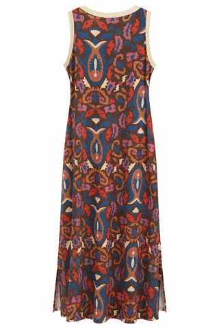 Gilded Trim Easy Italian Dress - Paisley