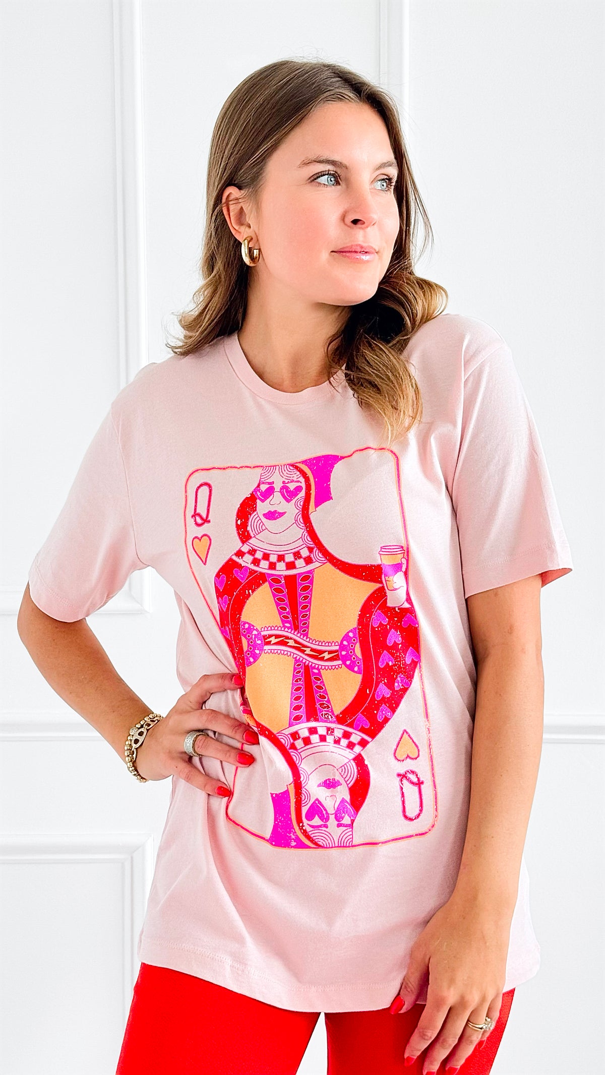 Queen of Hearts Graphic Tee-120 Graphic-Pierce + Pine-Coastal Bloom Boutique, find the trendiest versions of the popular styles and looks Located in Indialantic, FL