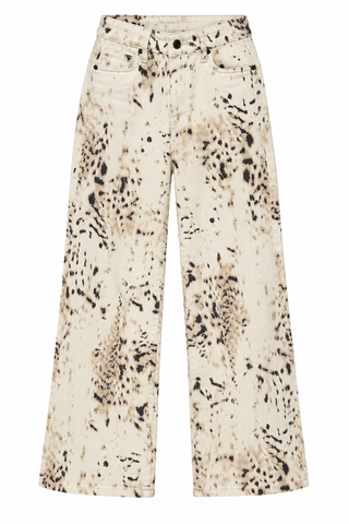 Distressed Wash Flare Pants