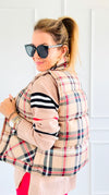 Plaid Printed Padded Vest-vest-Jodifl-Coastal Bloom Boutique, find the trendiest versions of the popular styles and looks Located in Indialantic, FL
