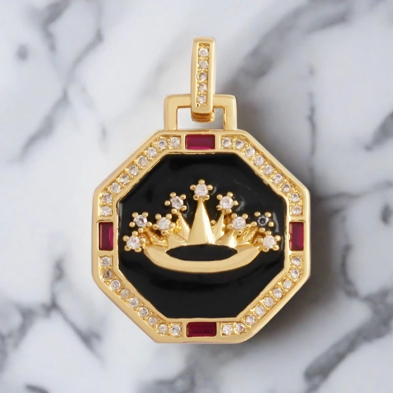 Cz Royalty Charm - Black-230 Jewelry-CBALY-Coastal Bloom Boutique, find the trendiest versions of the popular styles and looks Located in Indialantic, FL