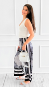 Paisley Bliss Italian Pants- Black-100 Pants-SEE YOU IN ROME-Coastal Bloom Boutique, find the trendiest versions of the popular styles and looks Located in Indialantic, FL