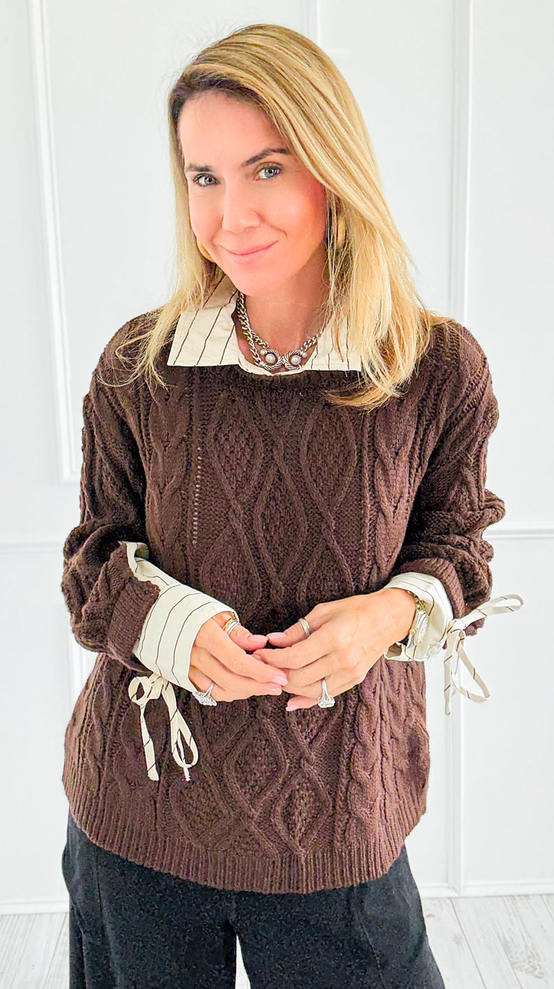 Borrowed Layers Knit Sweater-140 Sweaters-ROUSSEAU-Coastal Bloom Boutique, find the trendiest versions of the popular styles and looks Located in Indialantic, FL