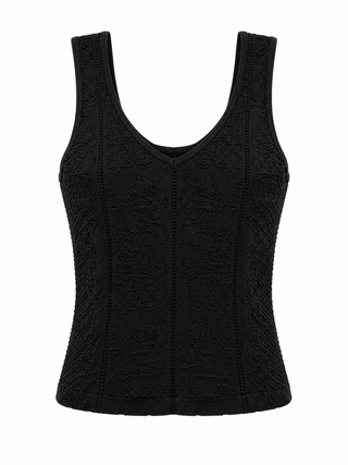 Textured Knit Top - Black