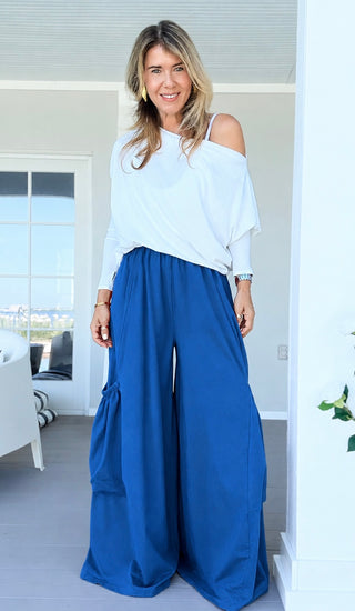 Moon Big Pocket Italian Pants - Cobalt Blue