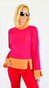 Colorblock Mock neck Sweater-130 Long sleeve top-SUGARLIPS-Coastal Bloom Boutique, find the trendiest versions of the popular styles and looks Located in Indialantic, FL