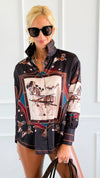 Gallop Glam Italian Blouse-110 Long Sleeve Tops-AZUL MONACO-Coastal Bloom Boutique, find the trendiest versions of the popular styles and looks Located in Indialantic, FL