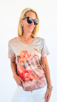 Heavenly Whispers V-Neck Top-110 Short Sleeve Tops-Chasing Bandits-Coastal Bloom Boutique, find the trendiest versions of the popular styles and looks Located in Indialantic, FL
