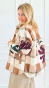 Midwest Bloom Oversized Patch Shacket-160 Jackets-SMOKE RISE RED-Coastal Bloom Boutique, find the trendiest versions of the popular styles and looks Located in Indialantic, FL
