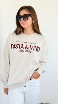 Pasta & Vino Napa Sweatshirt-140 Sweaters-reflex-Coastal Bloom Boutique, find the trendiest versions of the popular styles and looks Located in Indialantic, FL