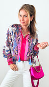 Villa Casa Casuarina Paisley Blouse-130 Long Sleeve Tops-THML-Coastal Bloom Boutique, find the trendiest versions of the popular styles and looks Located in Indialantic, FL