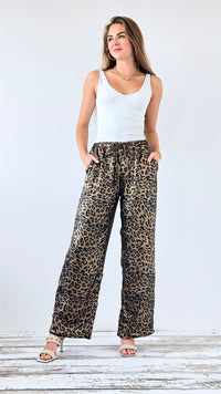 Gilded Leopard Wide-Leg Trousers-150 Cardigans/Layers-Bailey Rose-Coastal Bloom Boutique, find the trendiest versions of the popular styles and looks Located in Indialantic, FL