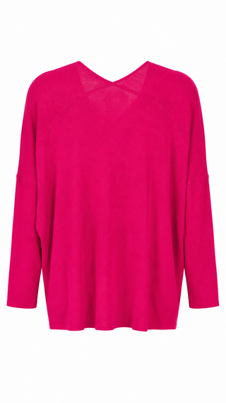 Poppy Oversized Tunic Sweater - Fuchsia