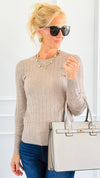 Hailey Knit Pullover Top - Camel-140 Sweaters-Cielo-Coastal Bloom Boutique, find the trendiest versions of the popular styles and looks Located in Indialantic, FL