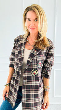 Bee Chic Italian Blazer- Brown-160 Jackets-TATTOO Z-Coastal Bloom Boutique, find the trendiest versions of the popular styles and looks Located in Indialantic, FL
