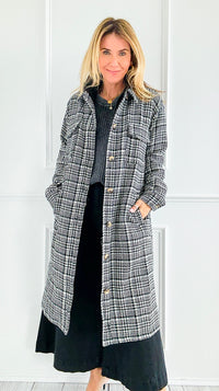 Weekend Plaid Hooded Coat-160 Jackets-mystree-Coastal Bloom Boutique, find the trendiest versions of the popular styles and looks Located in Indialantic, FL