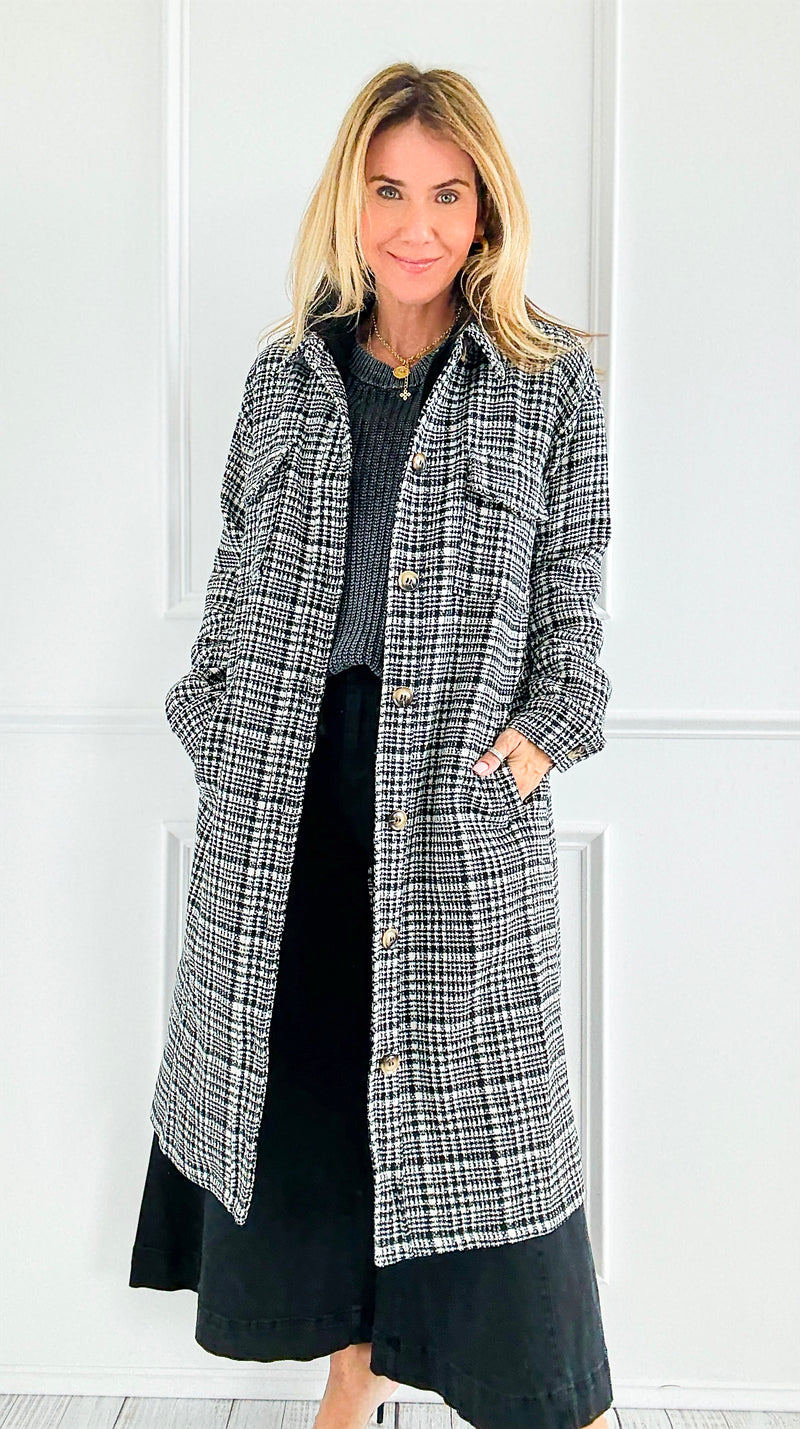 Weekend Plaid Hooded Coat-160 Jackets-mystree-Coastal Bloom Boutique, find the trendiest versions of the popular styles and looks Located in Indialantic, FL