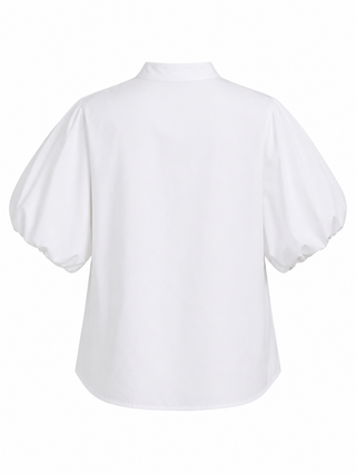 Command Attention Puff Sleeve Italian Button Top