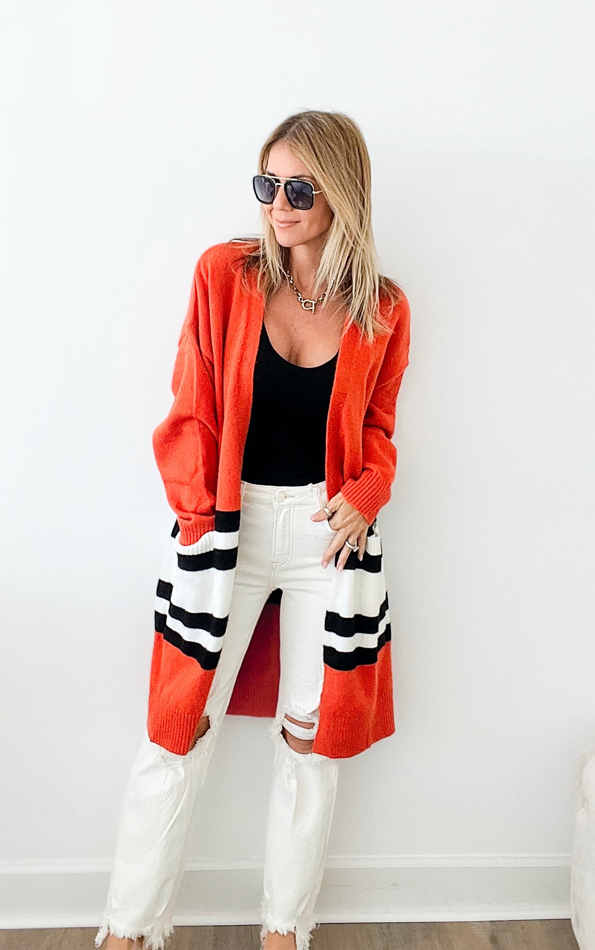 Fall Is Coming Long Cardigan-150 Cardigans/Layers-MAZIK-Coastal Bloom Boutique, find the trendiest versions of the popular styles and looks Located in Indialantic, FL