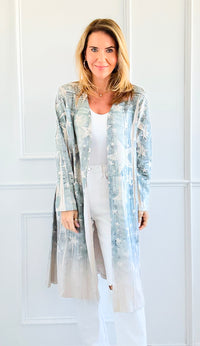 Celestial Starry Denim Long Cardigan-160 Jackets-Origami Fashion Inc-Coastal Bloom Boutique, find the trendiest versions of the popular styles and looks Located in Indialantic, FL