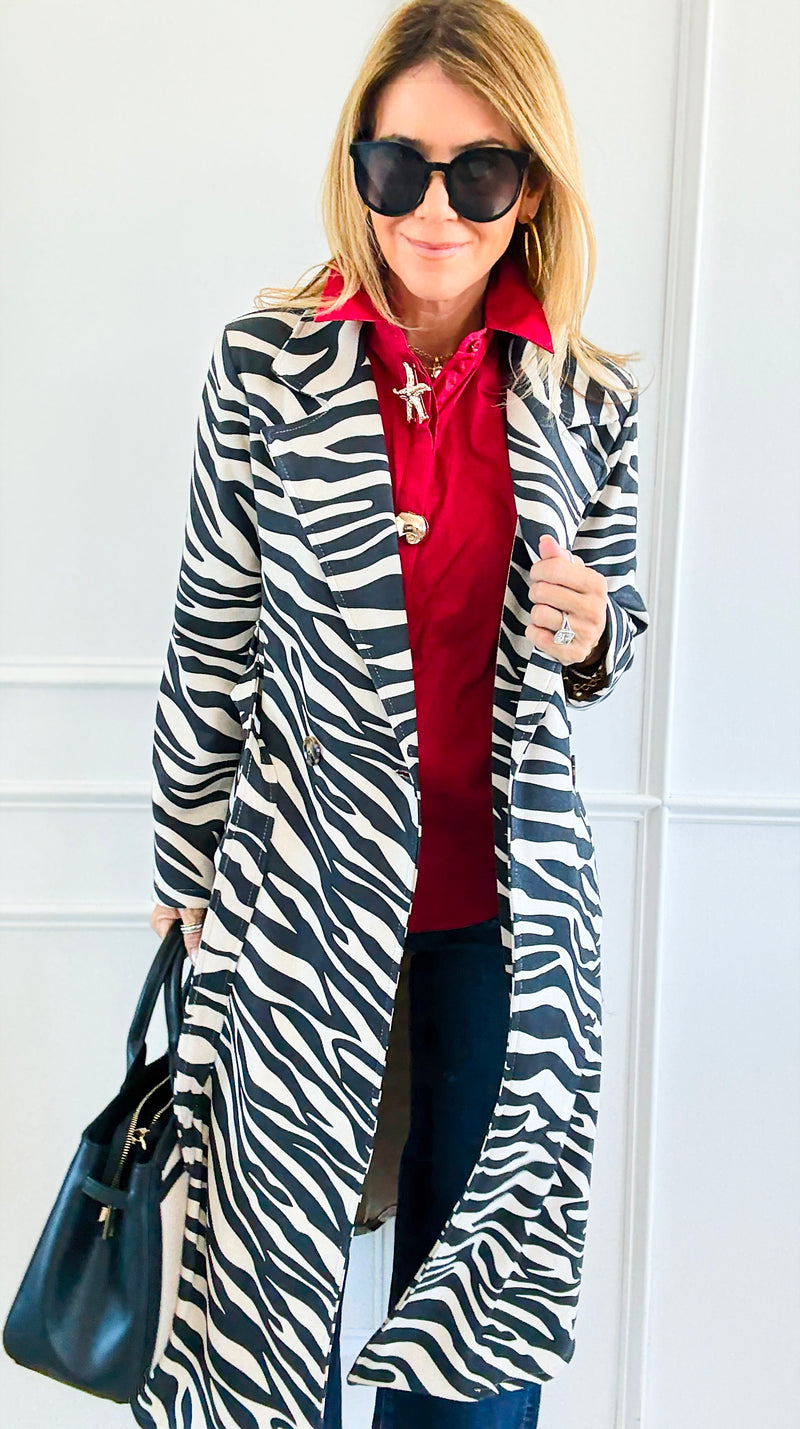 Milano Stripes Italian Coat-160 Jackets-BONITO SRL-Coastal Bloom Boutique, find the trendiest versions of the popular styles and looks Located in Indialantic, FL